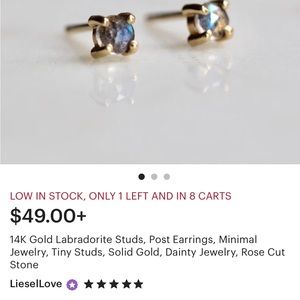 14k Labradorite Studs